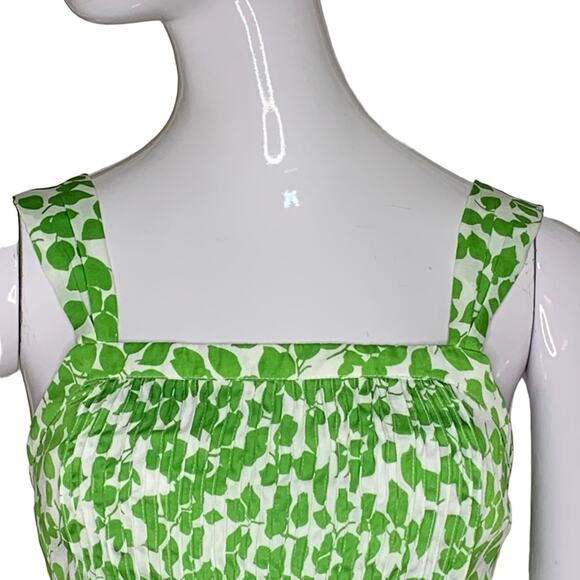 George By Mark Eisen Leaf Print Sleeveless To Green and White Size M Sid… - Picture 2 of 13